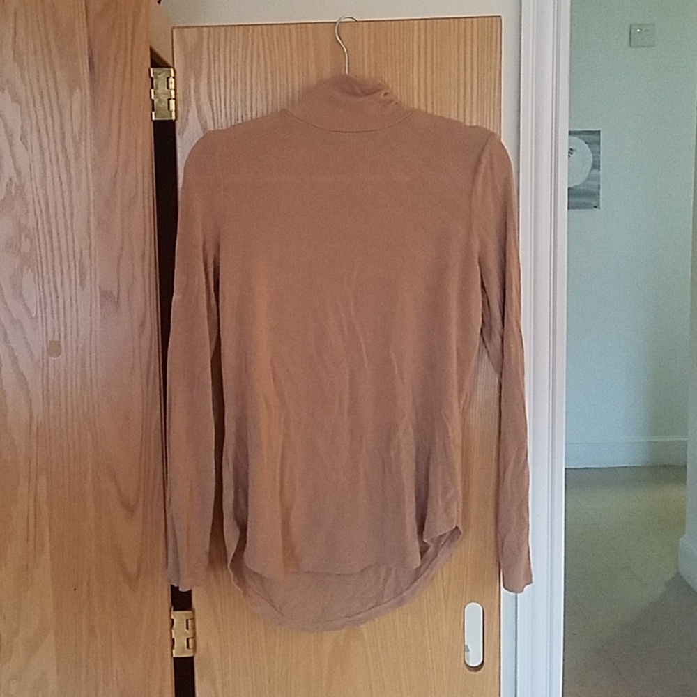 Ann Taylor Mock Neck Knit in Camel